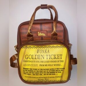 Willy Wonka and the Chocolate Factory Golden Ticket Backpack Brand New with Tags